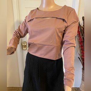 Long sleeve , crop workout top , thump hole opening on chest , brand new,